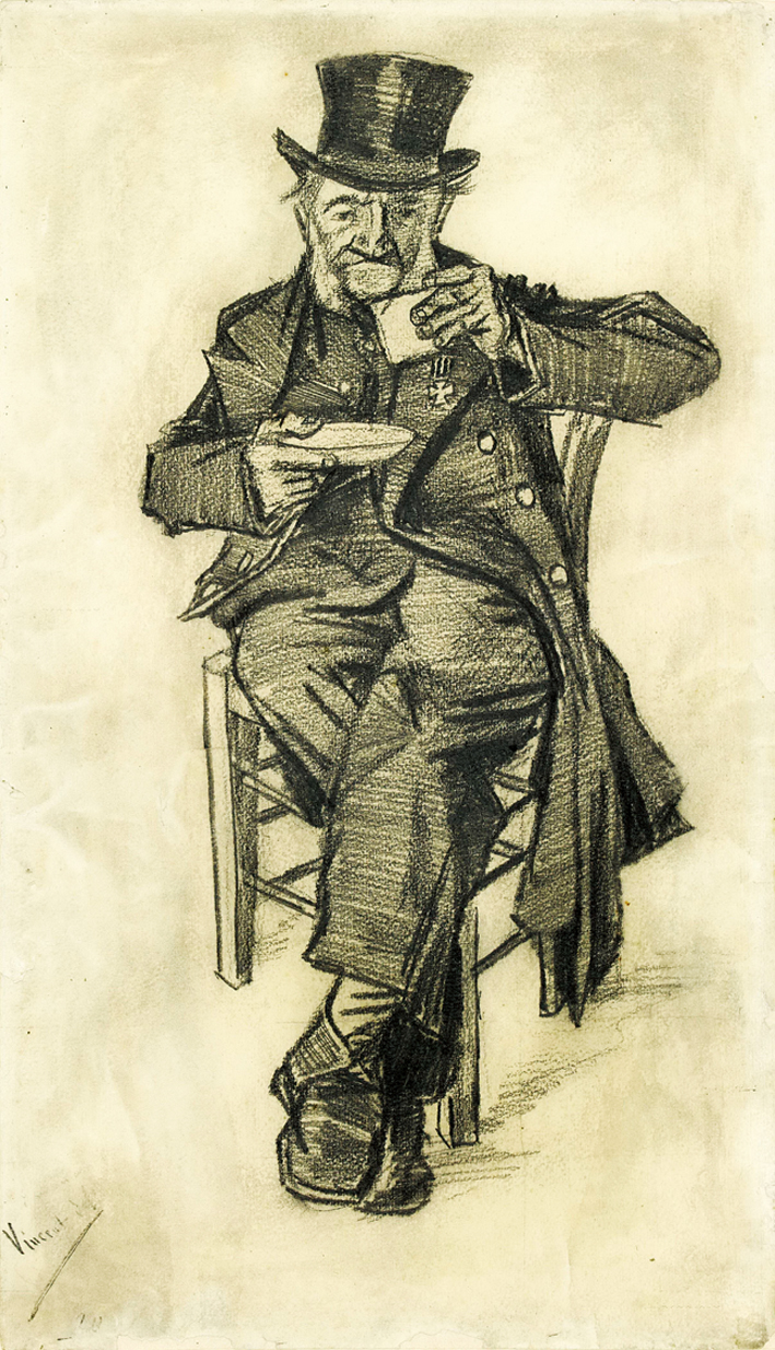  文森特·威廉·梵高  Vincent Willen Van Gogh —— 坐着喝咖啡的男人